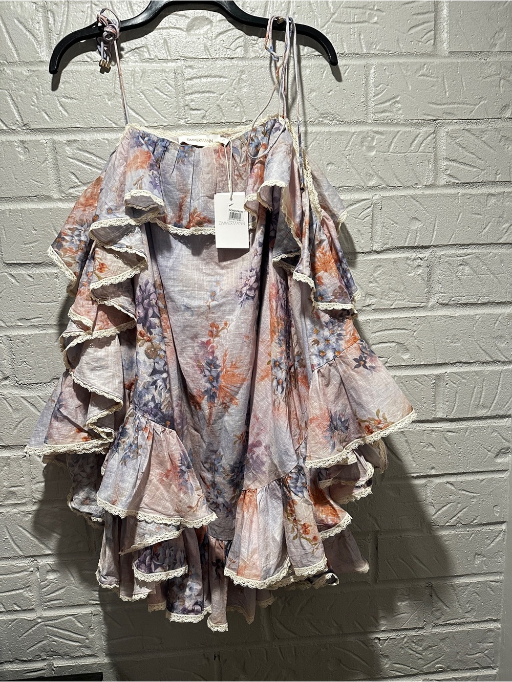 NWT Cascadian Ruffle Mini Dress in Lilac Botanical Floral Size 0 - Picture 2 of 10